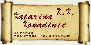 Katarina Komadinić vizit kartica